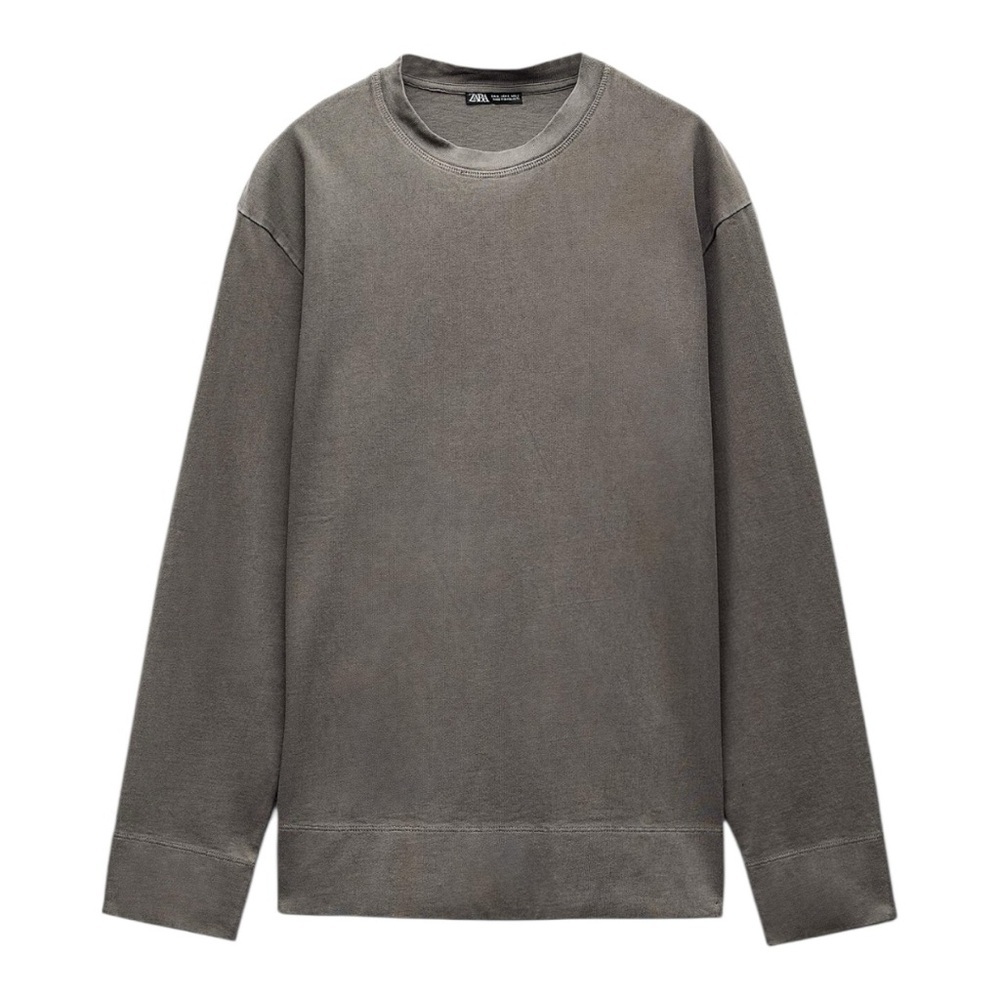 ZARA Oversized Heavy Cotton Long Sleeve Tee — Size M
